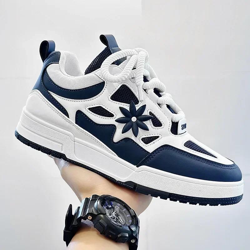 Mode Original Marke herren Sneakers Luxus Leder Casual Schuhe Mode Skateboard Schuhe für Männer Täglichen Training Schuhe Tenis Masculino 42 blau