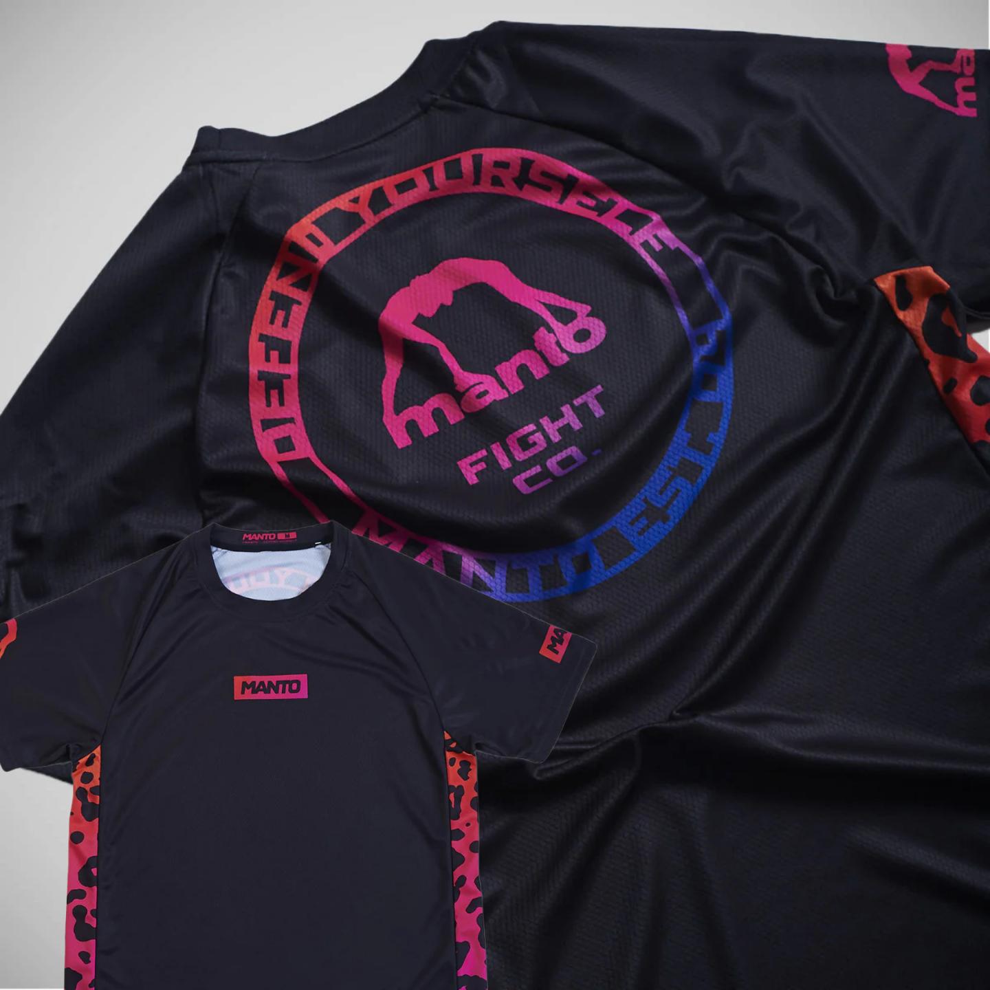 MANTO Defend Yourself BJJ T-Shirt Herren Schwarz 3D-Druck T-Shirts Kampf-Oberteile Schnelltrocknend MMA Training Sportbekleidung Sommer Fitness XXXL