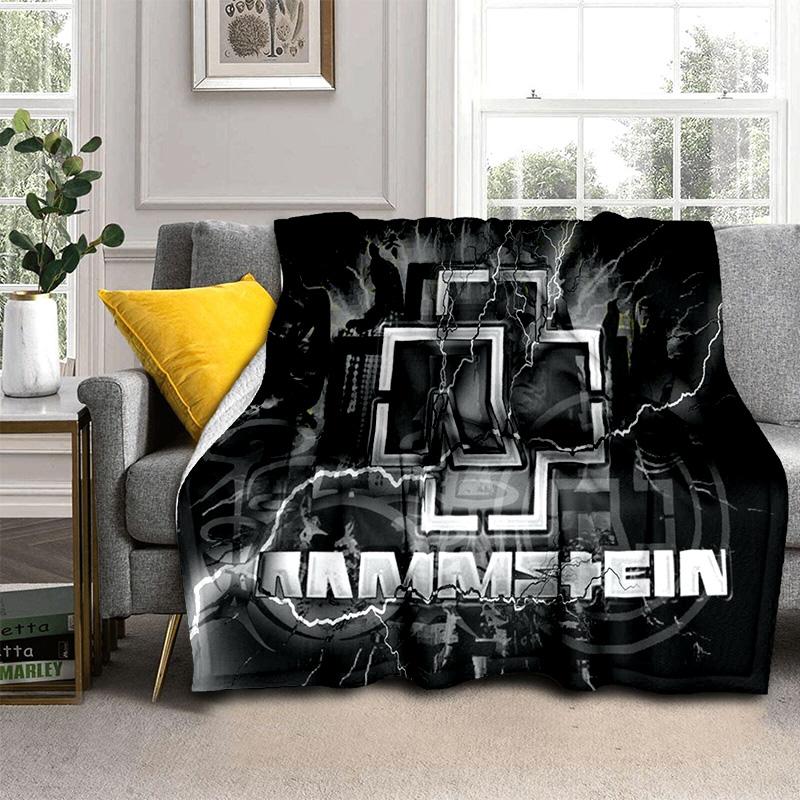 3D-Decke mit R-Rammstein-Heavy-Metal-Band-Zeichen, weiche Überwurfdecke für Zuhause, Schlafzimmer, Bett, Sofa, Picknick, Reisen, Büro, Decke, Kind 75cm x 90cm