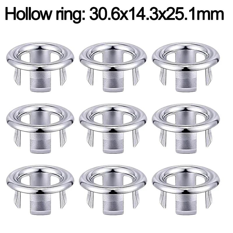 1/10 STÜCKE Waschbecken-Überlaufabdeckung, rund, Keramik, Waschbecken-Überlaufring, Verkleidung, Hohlloch, Badewanneneinsatz, Ersatz-Badezimmerzubehör 1PCS