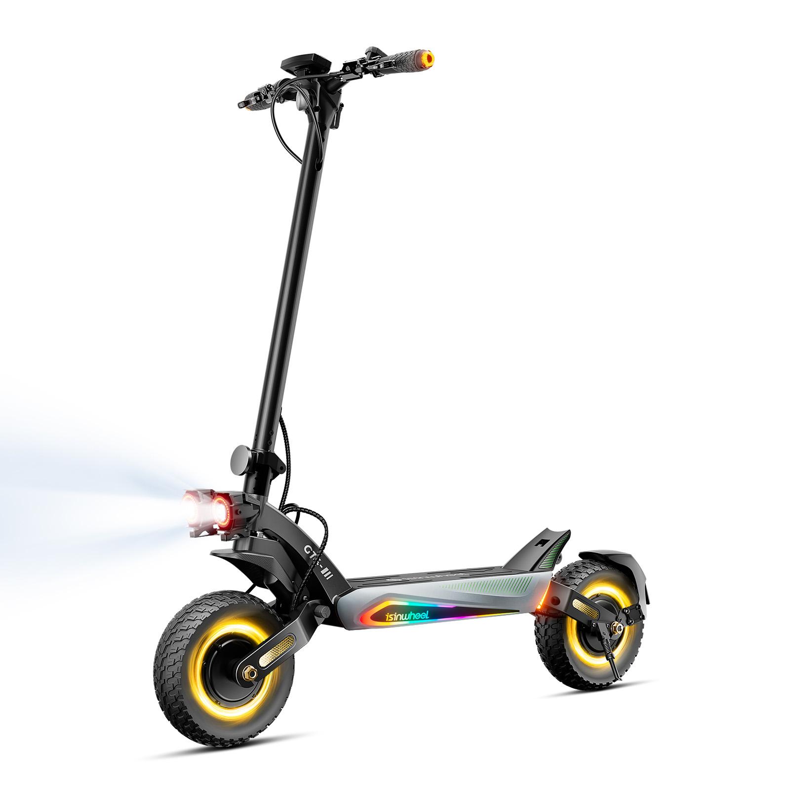 ISINWHEEL GT4 Faltbarer E-Scooter für Erwachsene Dual 1200W Motoren 52V18AH Akku Maximale Belastung 150KG Hochleistungs-E-Scooter für den städtischen Pendelverkehr und Abenteuer schwarz
