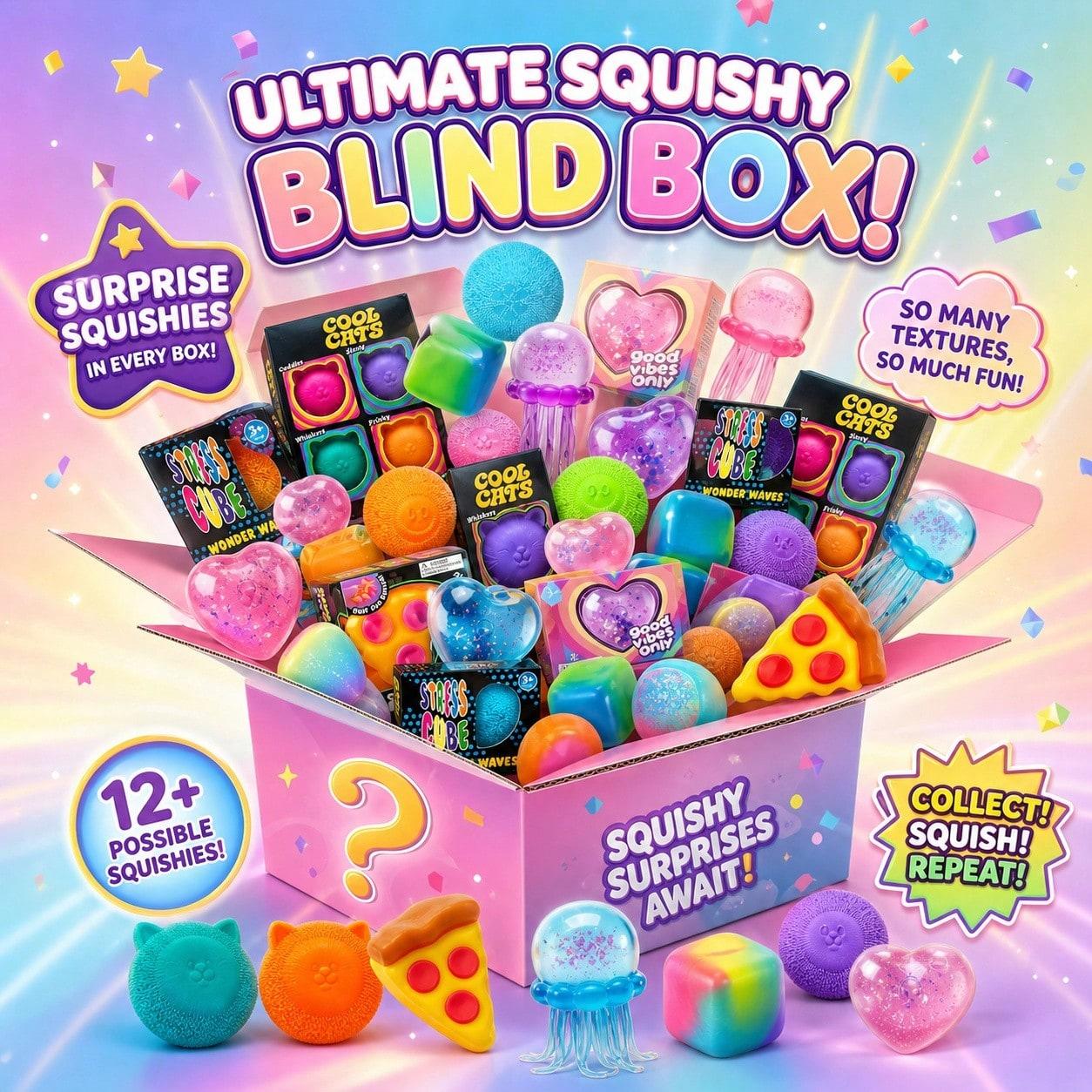 100+ Stück Sortierte Squishy Figuren Überraschungsbox Überraschungsspielzeug Langsam Aufgehend Weiche Fidget Spielzeuge Mit Moai Kopf Panda Hase Stress A-45-55g blue