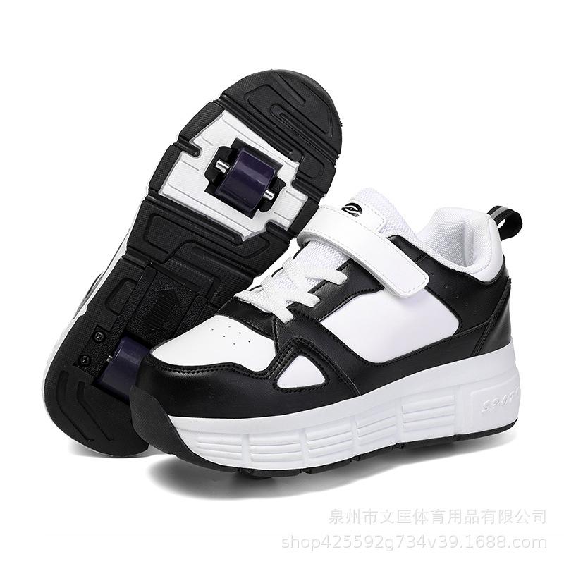 Schulmädchen Rollschuhe Jungen Mädchen Erwachsene Burst Schuhe Doppelräder Fliegende Schuhe Rollschuhe Kinder Burst Schuhe 34