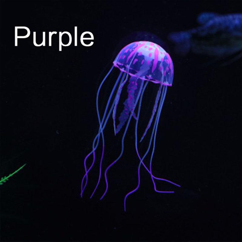1PC künstliche leuchtende Wirkung Quallen Aquarium Dekoration Aquarium Unterwasser lebende Pflanze Aquatische Landschaft violett