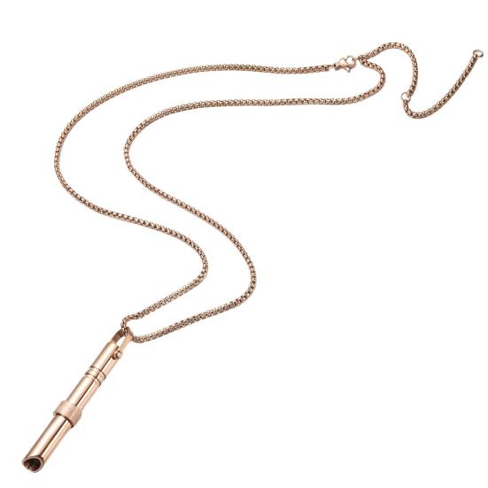 Halskette für achtsames Atmen mit rotierender Perle aus Edelstahl, Halskette zur Stress- und Angstreduzierung, Halskette zur Linderung und Panik, verstellbar rose gold