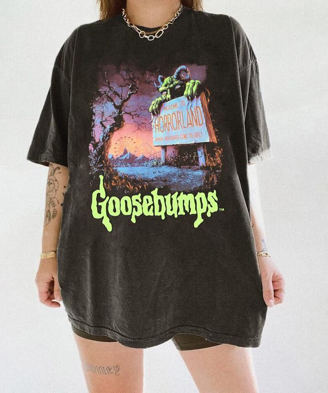Neues Goosebumps Horrow Shirt, Willkommen im Horrorland Shirt, neues schwarzes T-Shirt Unisex T-Shirt XXXXL