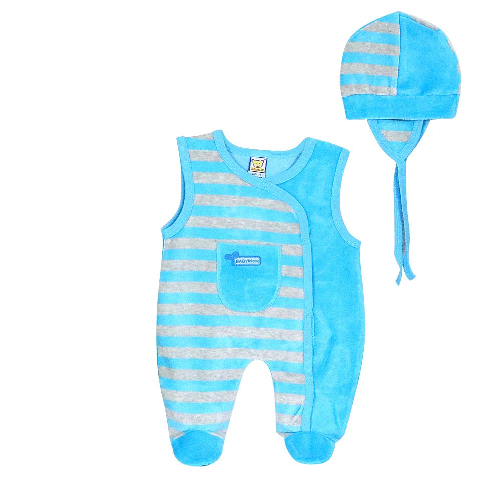 Jungen Mädchen Baby Ärmellos Einteiler Neugeborenen Strampler Tragen Eine Mütze Winter Frühling Fleece Hot Footie Mit Knopf Baumwolle Hot Pants 74 hellblaue
