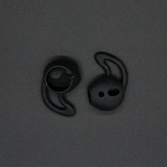 1 Paar Silikon-Kopfhörer-Ohrhörer-Abdeckung für AirPods 1/2/iPhone 7 Ohrhörer-Headset-Abdeckung für Airpods mit Haken For AirPods schwarz