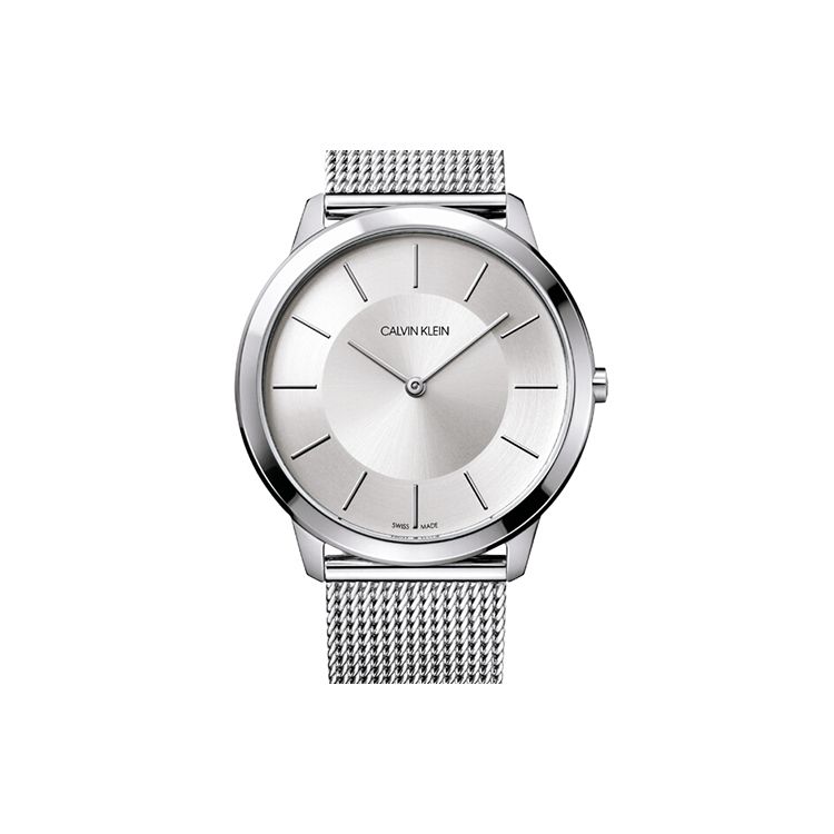 Calvin Klein Minimalist Series Uhr Quarzwerk Edelstahlarmband Silbernes Zifferblatt Herrenuhren K3M21126 Silver Dial
