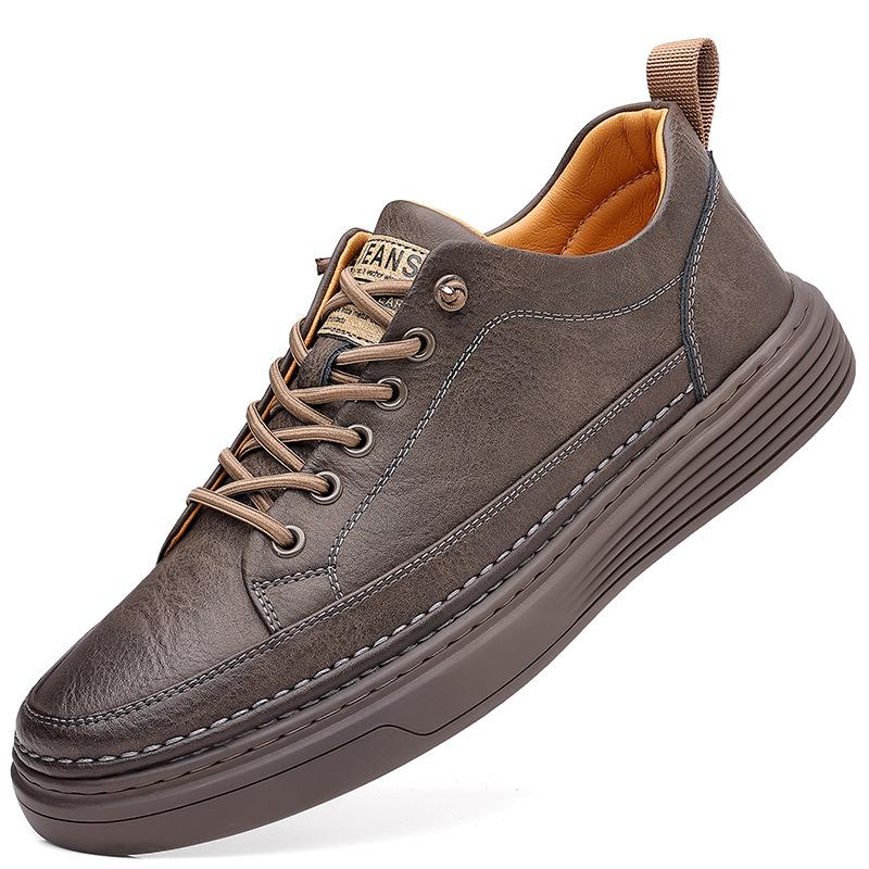 Junge Männer Schuhe Frühling und Herbst Casual Leder Schuhe Männer Alle Spiel Trendy Sport Schuhe Weiße Schuhe Weiß Trendy Schuhe Turnschuhe 39 khaki