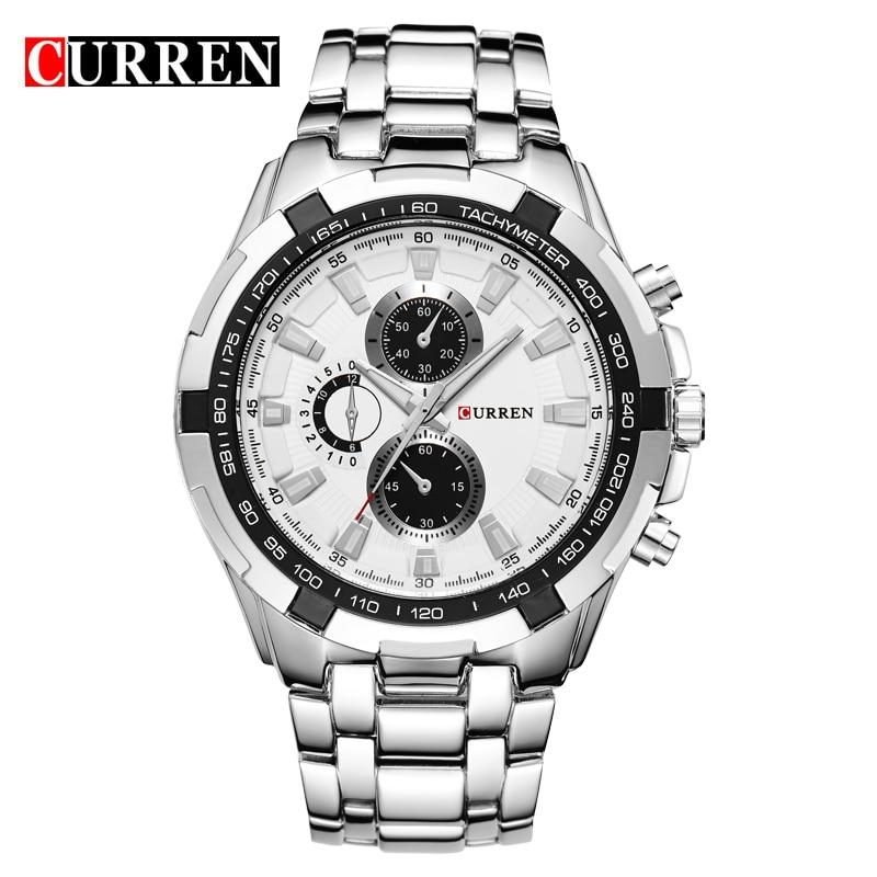 CURREN Marke Luxus Uhren Männer Sport Business Casual Quarz Armbanduhren Militär Armbanduhr wasserdicht 8023 weiß