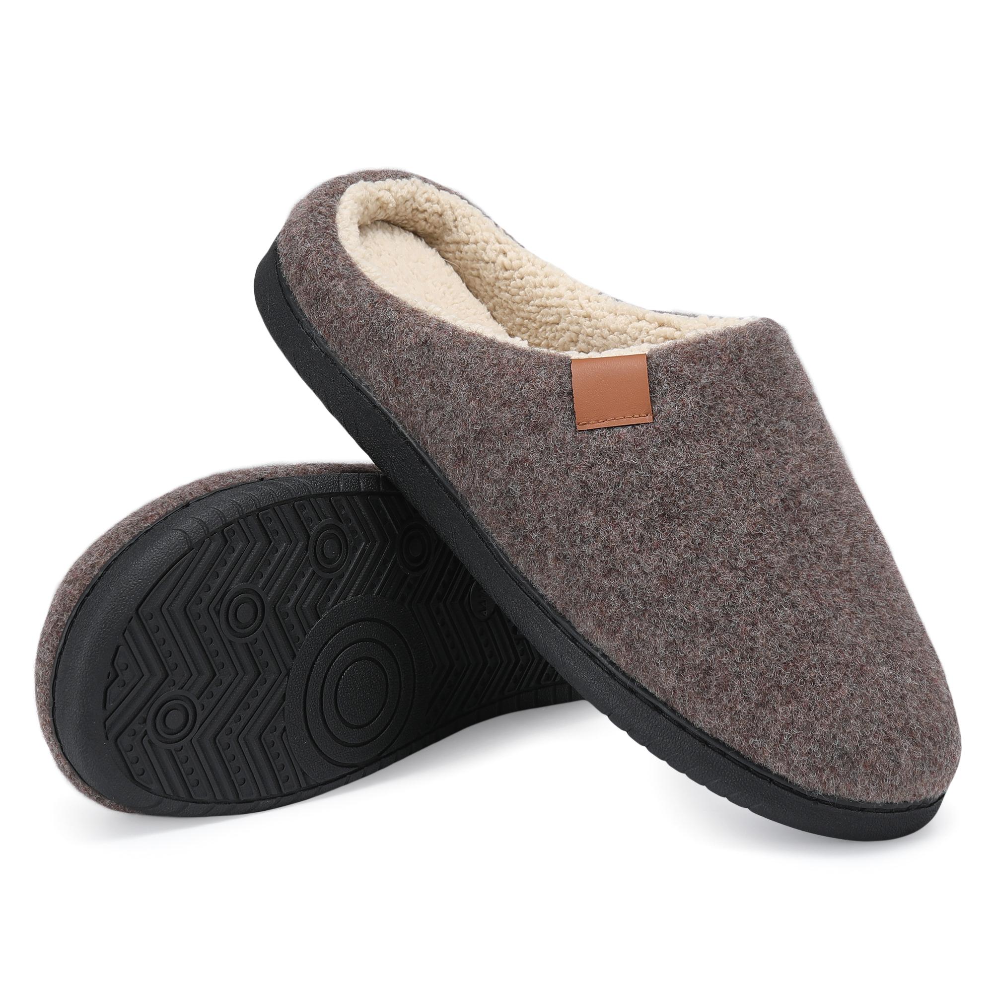 Herren Hausschuhe Winter Warm Home Hausschuhe Indoor Baumwolle Hausschuhe Paar Schlafzimmer Bodenschuhe Plus Size 46-47 kaffeebraun