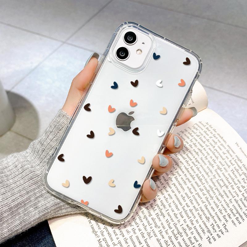 Transparente Handyhülle für iPhone 16 Pro Hülle iPhone 15 13 11 12 14 Pro Max 12 13 Mini XR X XS 7 8 Plus SE Stoßfeste Love Heart Hülle For iPhone 13 Pro gray