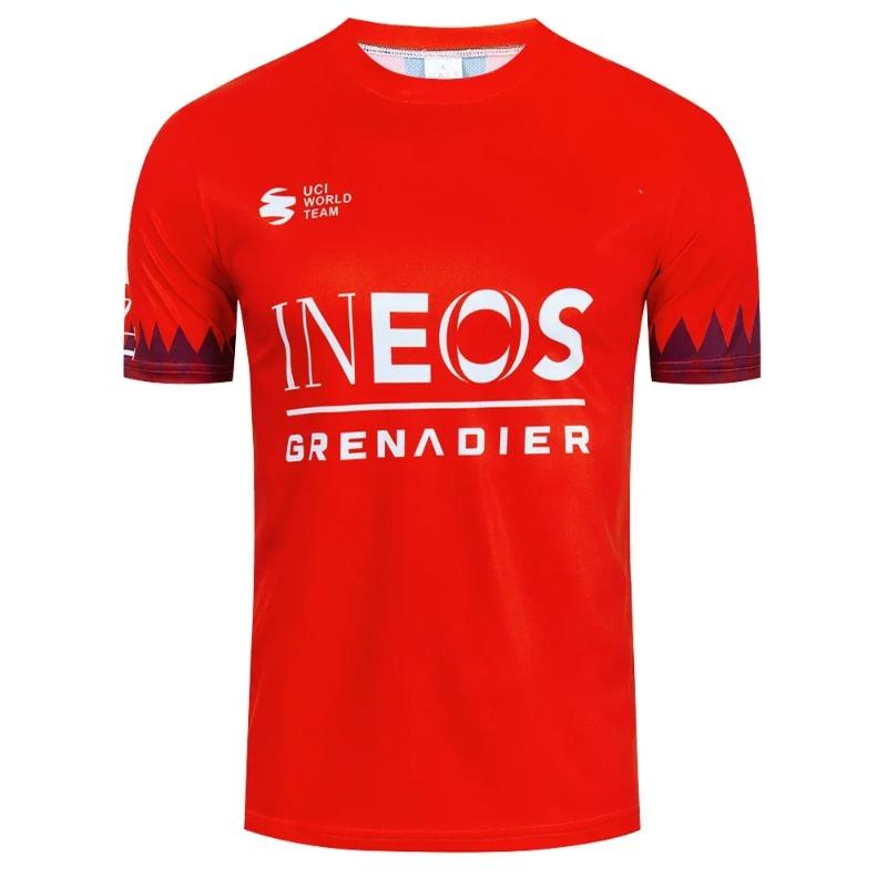 Schnelltrocknendes T-Shirt INEOS Radsportteam Trikot Herren Damen Rennrad Trikot Oberteile Ropa Ciclismo Pro Fahrradtrikot Kleidung 5XL rot