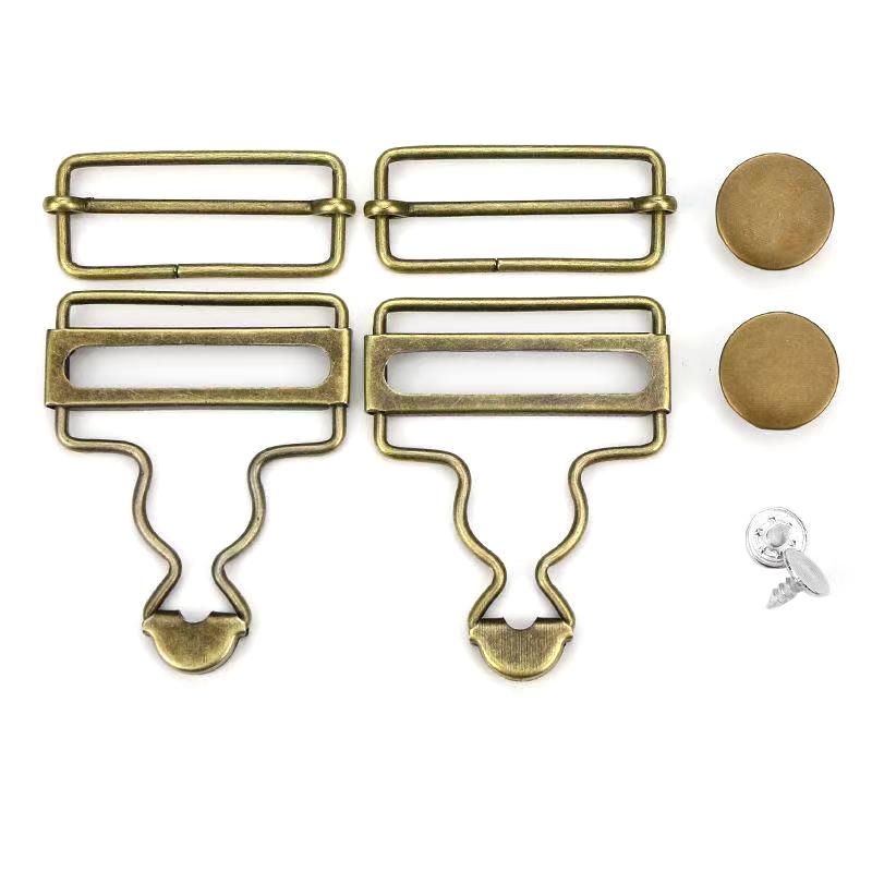 Latzhosenverschlüsse, Klammerschnallen mit Jeansknöpfen, Set für Jeansjacken, Heimwerken, Bekleidung, Nähzubehör bronze