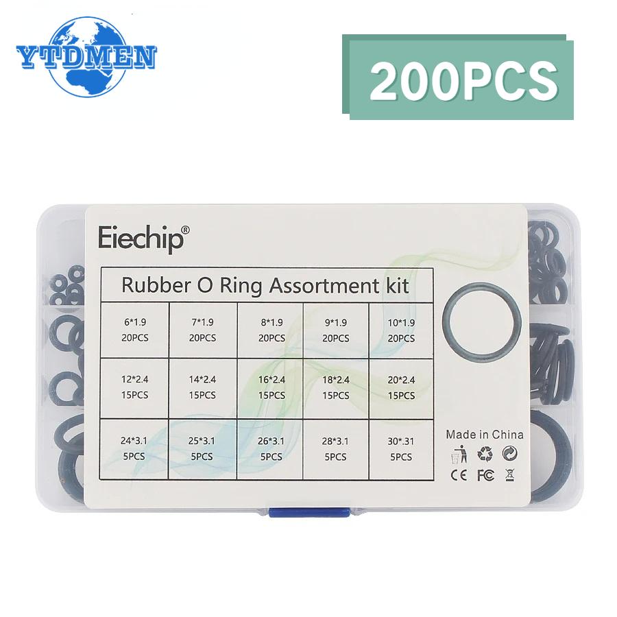 200 Stück Gummi O-Ring Sortiment Nitril Silikon Gummi Unterlegscheibe Dichtung Abdichtung Wasserdicht O-Ring Ring DIY Elektronik Reparaturset