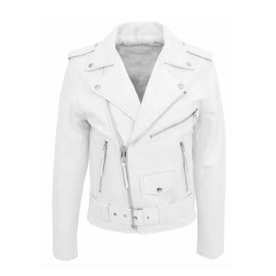 Herrenjacke Slim Fit Kunstleder Einfarbig Mantel mit Diagonal Reißverschluss Gürtelverstellung Winddichter Mantel XL weiß
