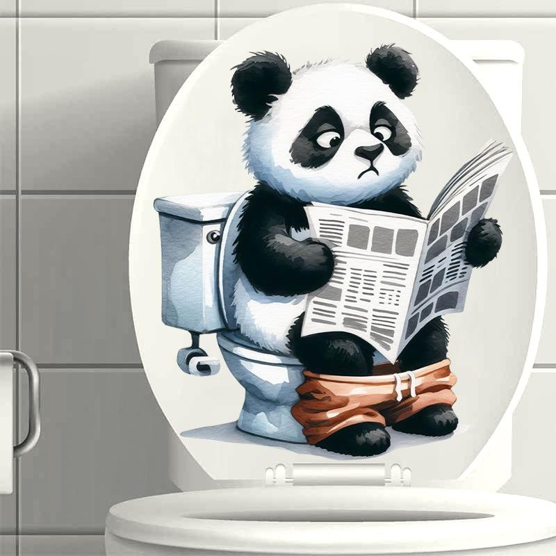 1 Stück Lustige Tier PVC Toilettensitz Aufkleber Affe Zebra Giraffe Abziehbilder Wasserdicht Badezimmer Wand Tür Dekor Kreative Abnehmbare Aufkleber