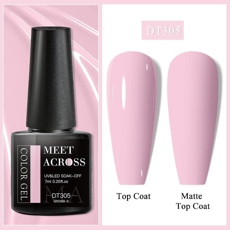 MEET ACROSS Glitzer-Gel-Nagellack, beliebter Nude-Rosa-Rot-Blau-Glitzer-Gel-Lack, buntes Gel für Starter-Maniküre, Nail-Art-Salon DT305