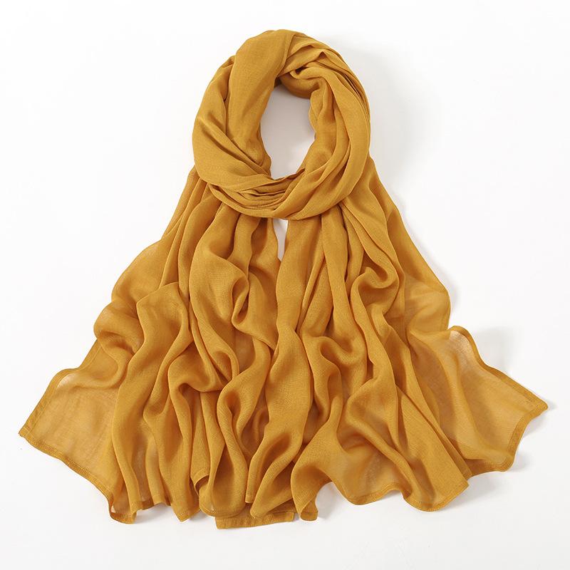 29 Farben 180*95cm Ramadan Damen Breite Kante Einfarbig Baumwolle Viskose Hijab Schal Damen Wickeltücher Schals Muslimisches Stirnband Islamische Schals brown