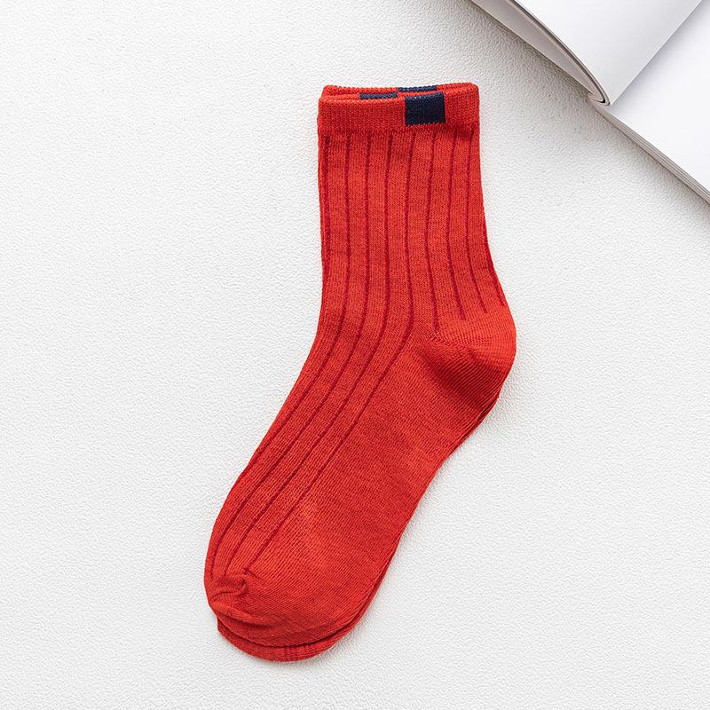 10 Paar Socken Damen Winter Warme Socken für Damen Neujahr Niedliches Set Herren Weiß Japanischer Stil Sport Mode Kurze Socken Set Femal 10Pcs (EUR 33-44) rot