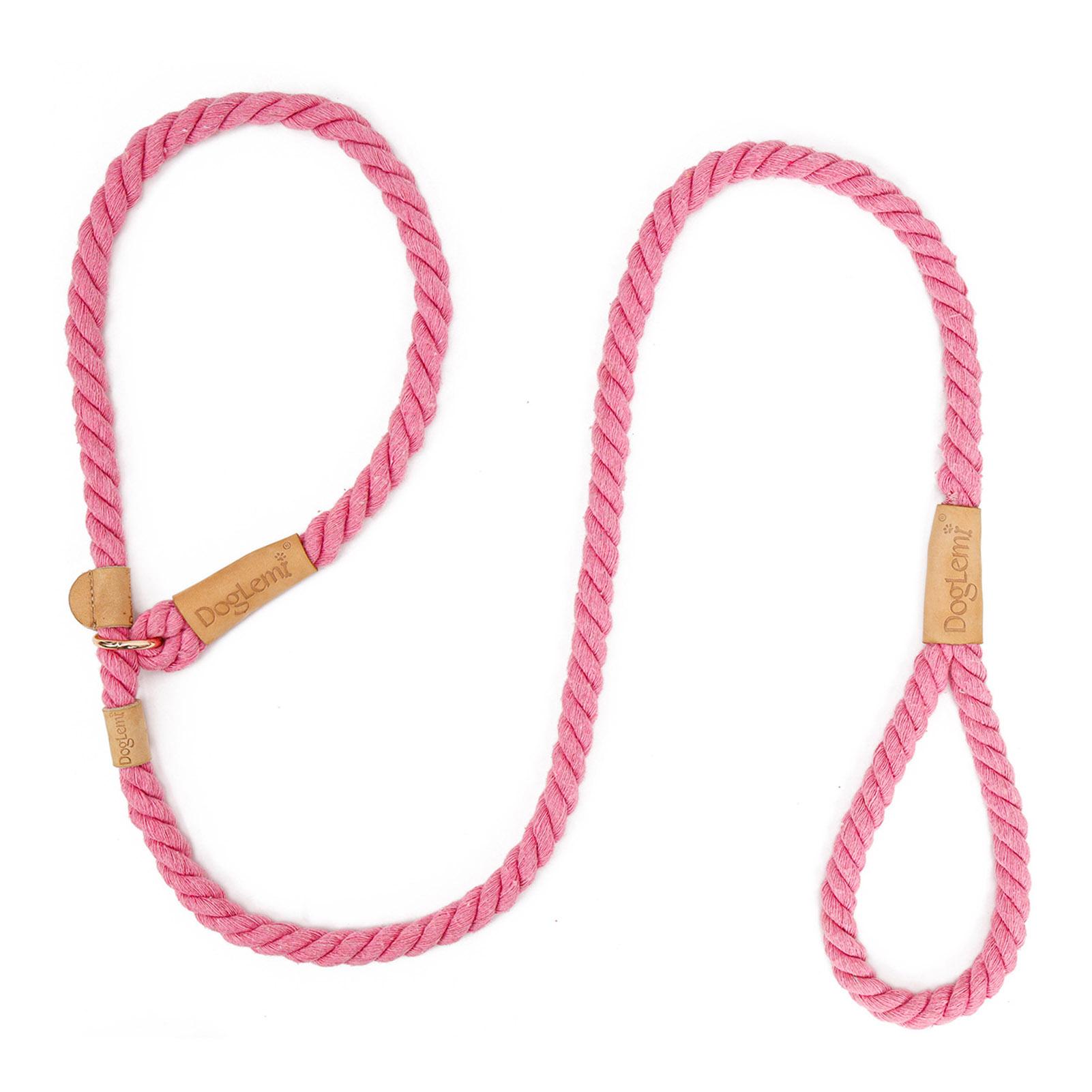 Hundeleine, Schlupfseil, geflochtenes Seil, 1,7 m, robuste, zugfreie Trainingsleine für kleine, mittelgroße und große Hunde 170cm rosa