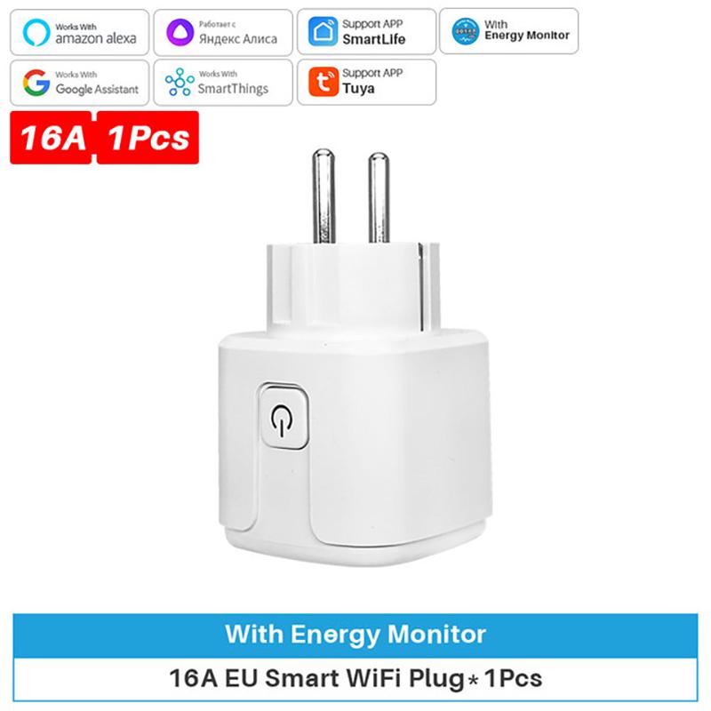 WiFi Smart Plug 16A/20A EU Smart Steckdose mit Power Monitor Timing Smart Life Support Alexa Google Home Yandex SmartThings 16A