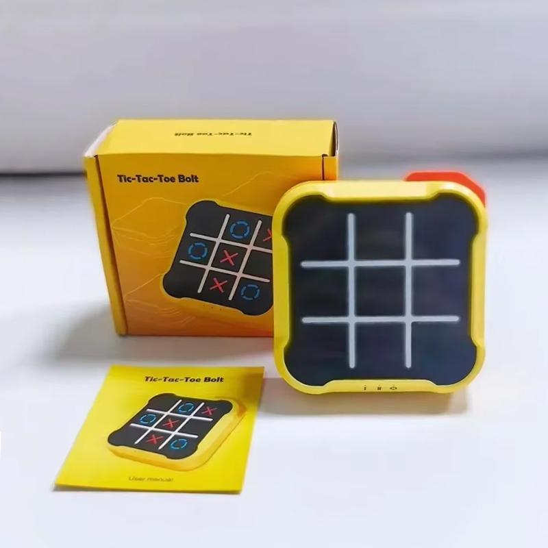 Elektronisches Tic-Tac-Toe-Brett Brettspiele Montessori Puzzle Tischspiel Schach Schachset Tragbar Für Erwachsene Kinder orange