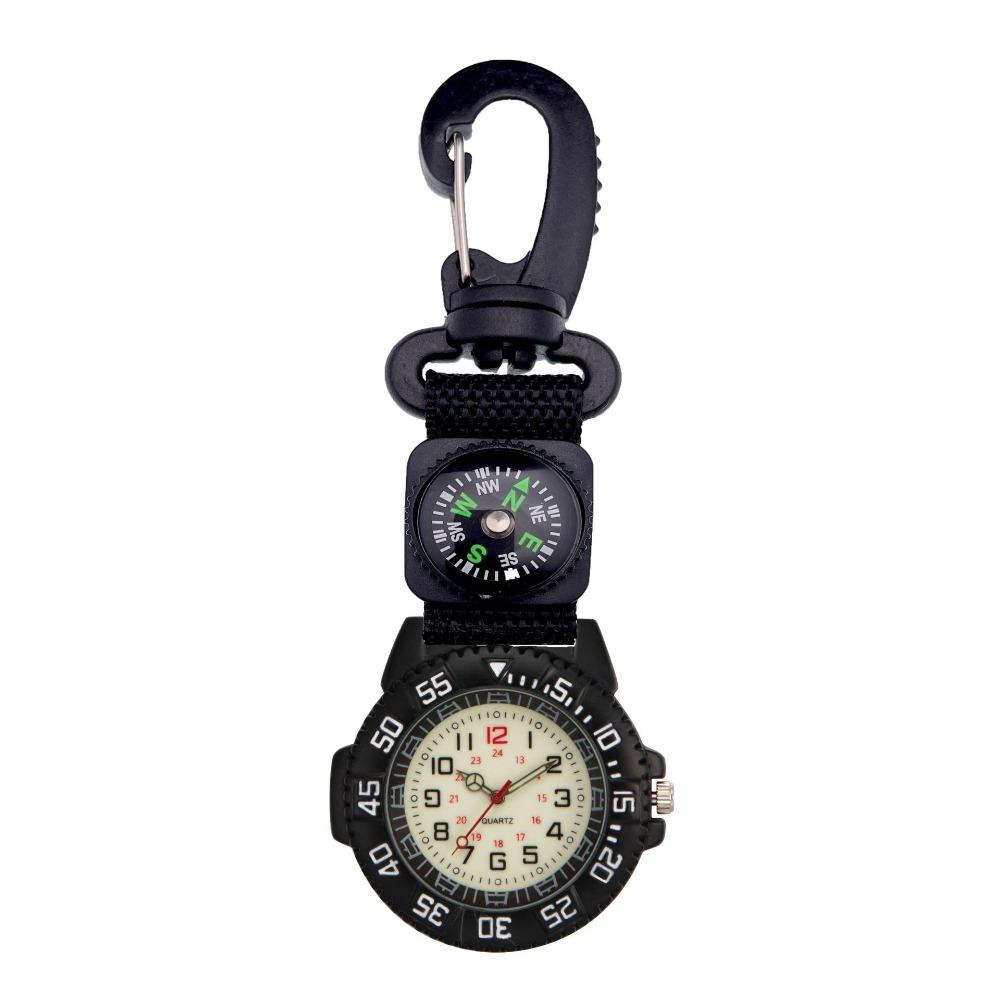 mit Kompass Kompass Uhr Schwarzer Karabiner Uhr Unisex Outdoor Uhr Outdoor Sport