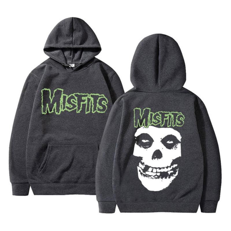 Horror Punk Misfits Totenkopf Grafikdruck Hoodie Herren Gothic Herren Womnen Herbst Mode Design Pullover Herren Fleece Hoodies XXXL