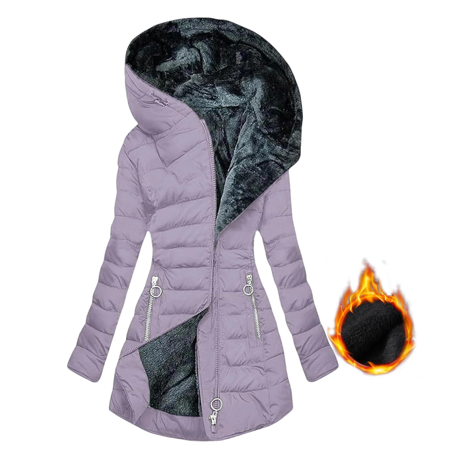 Wintermantel Damen Warme Jacke Lang Elegant Damen Langarm Wintermantel mit Tasche XXXXXL