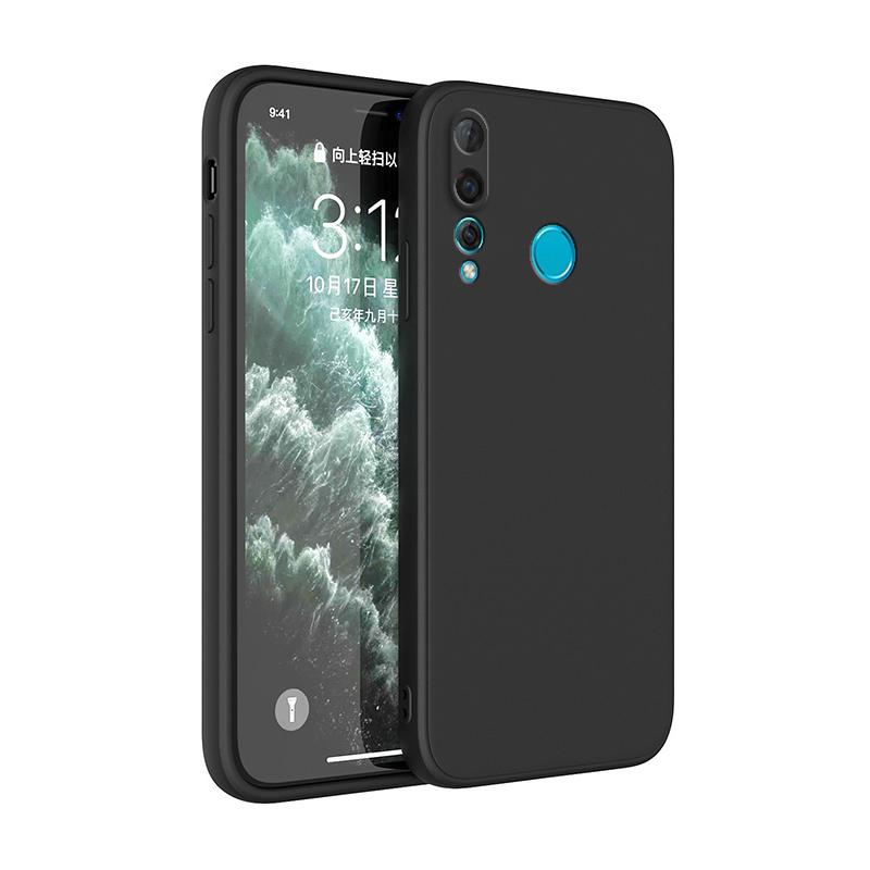 Quadratische Flüssigsilikon-Telefonhülle für Huawei Y6P Y7P 2020 P40 lite E Y6 Y6S Y7 Y9 Prime 2019 P smart Z P30 Lite Cover Fundas Huawei P40 Lite E schwarz
