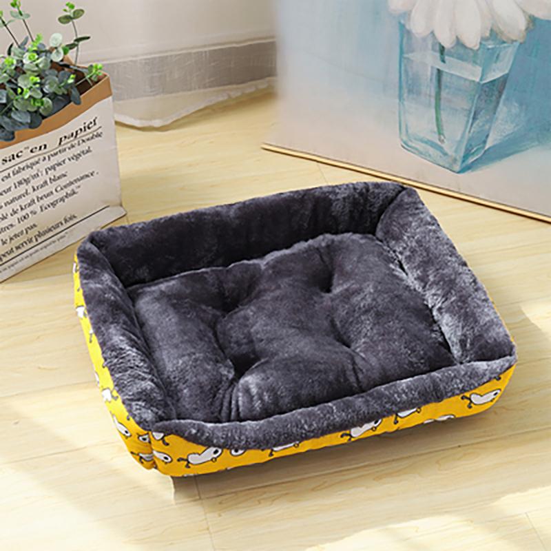Haustier Hundebett Sofa Matten Haustier Produkte Coussin Chien Tiere Zubehör Hunde Korb Zubehör Für Große Mittlere Kleine Haus Katzenbett L 55x45cm gelb