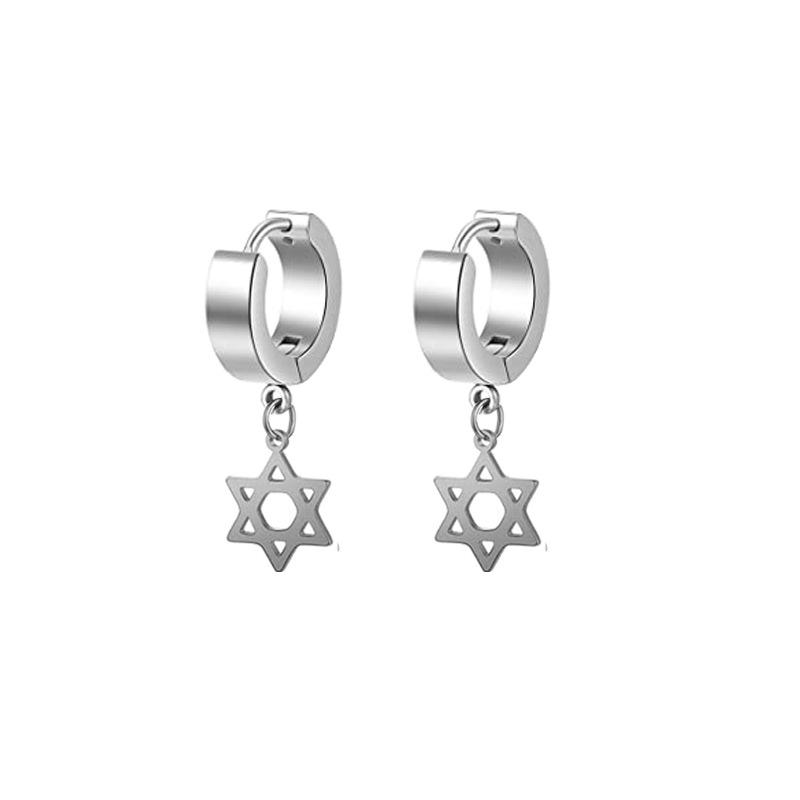 2 Stück personalisierte spitze, konische Titanstahl-Ohrringe für Männer und Frauen, Retro-einfache Kreisohrringe, Hip-Hop-Ohrclips