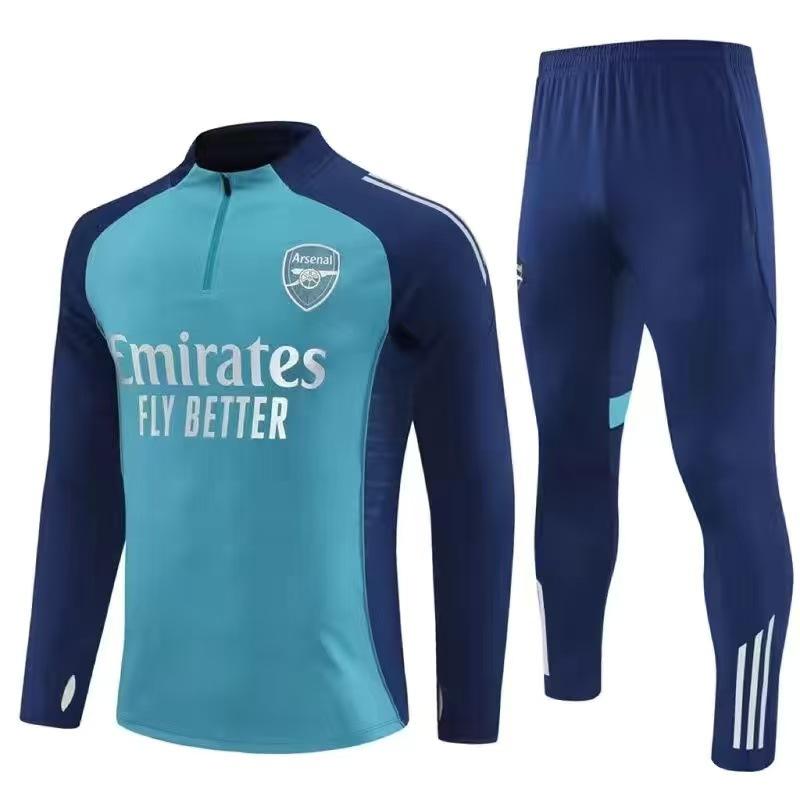 Herbst und Winter Heißes Manchester United Trainings Trikot Arsenal Langarm Halber Reißverschluss Fußball Trikot Kinder Anzug Erwachsenen Anzug L(170-185)cm