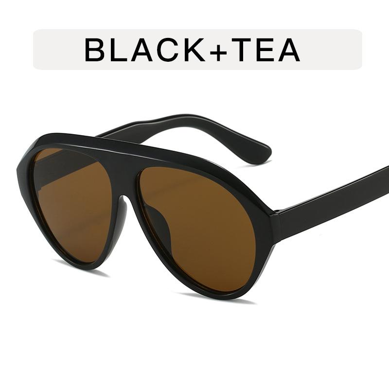 Retro Große Fassung Damen Runde Sonnenbrille Pilot Schwarz Rund Verlauf Cool Herren Sonnenbrille Einteilig Designer Sonnenbrille MULTI