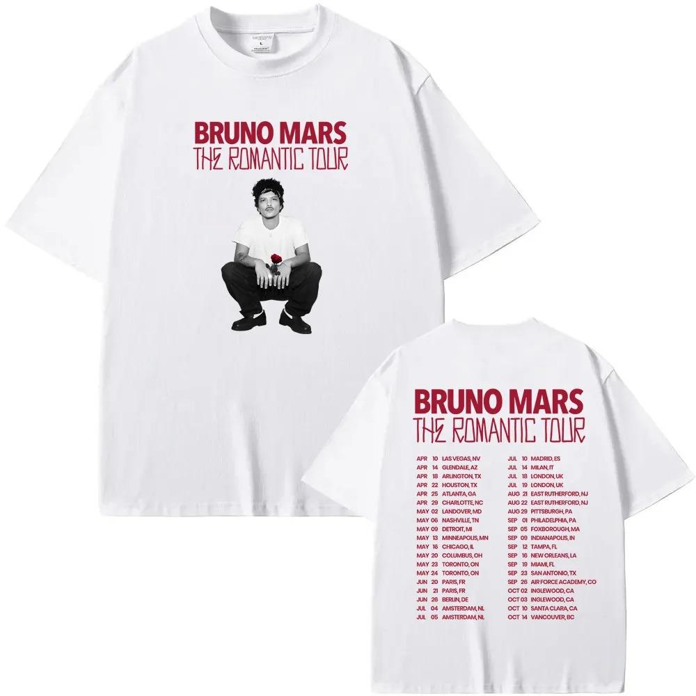 2026 Die Romantische Tour T-Shirt Amerikanischer Singer-Songwriter Bruno Mars Hochwertiges Mode-T-Shirt Mode Baumwolle T-Shirts XL