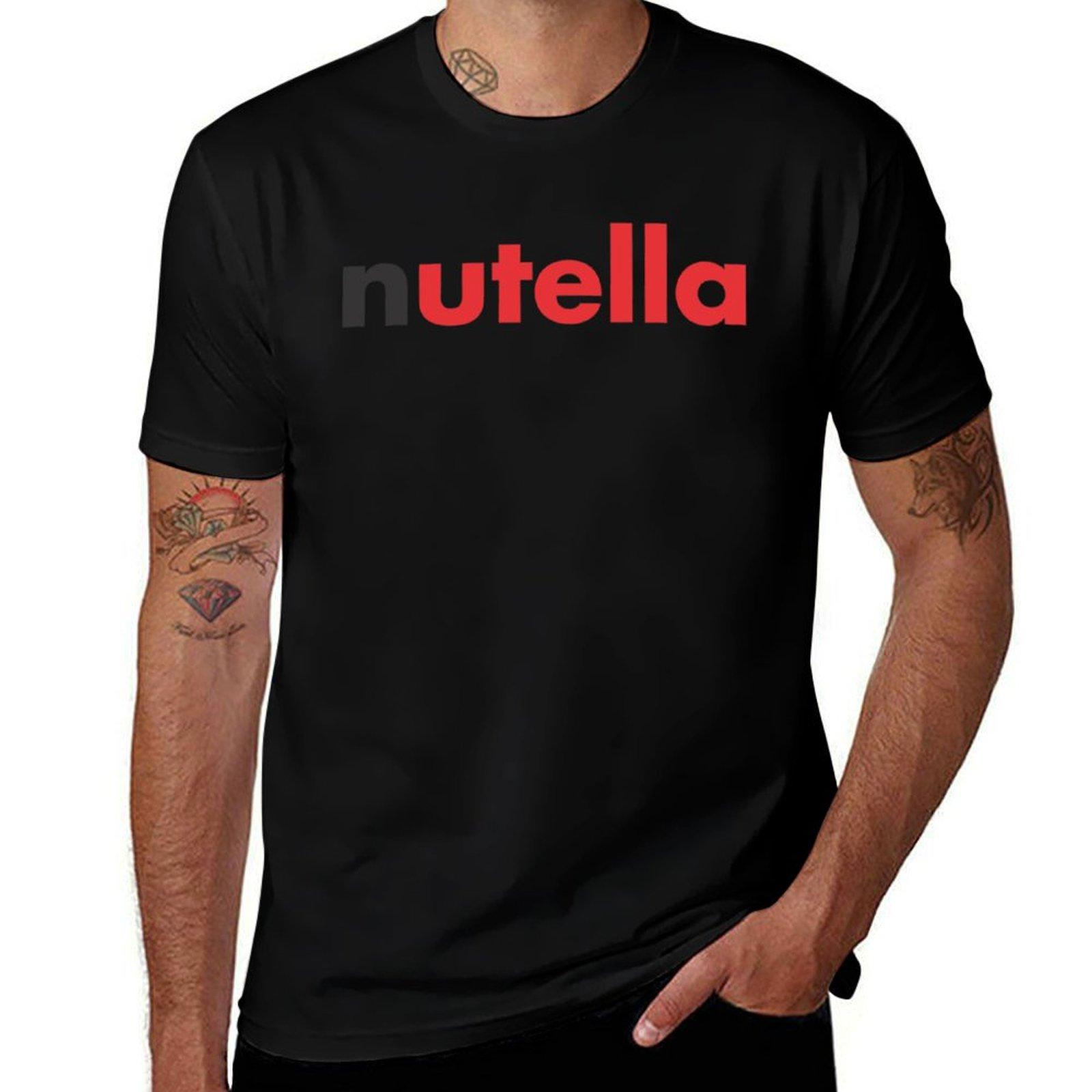 Nutella T-Shirt Herren T-Shirt Baumwolle hohe Qualität Herren T-Shirts für Herren lässiges Herren T-Shirt Baumwoll-T-Shirt L