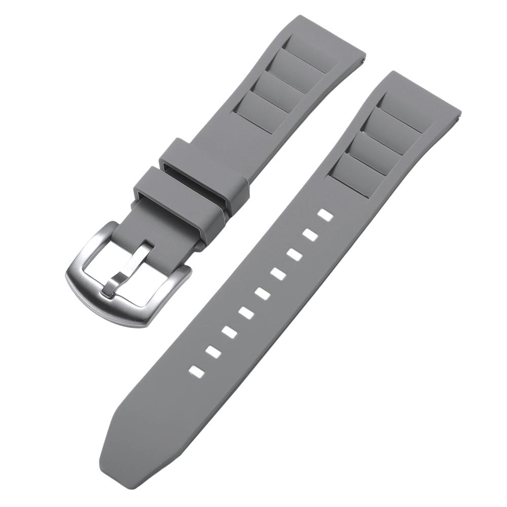 Weiches Silikon Uhrenarmband Schnellverschluss 20mm 22mm Uhrenarmbänder Sport Wasserdicht Armband für Richard Mille Tauchen Gummiarmband Gürtel 20mm graue
