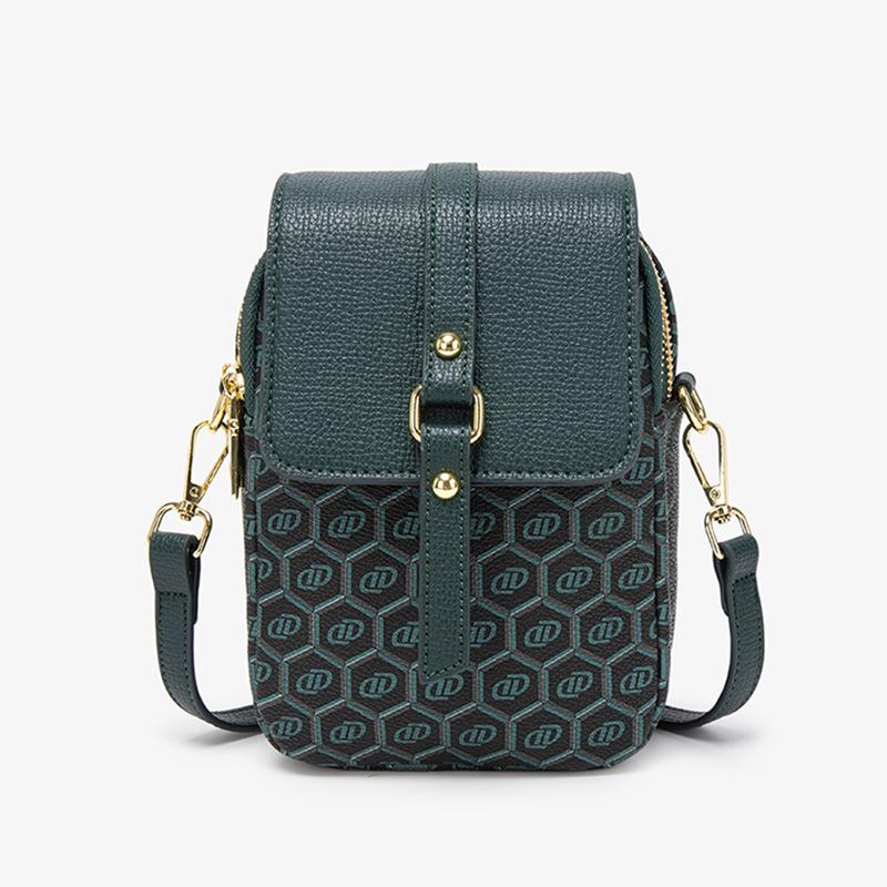 Pfauengrün Großer Bildschirm Vertikale Mini-Handytasche Damen Neue Umhängetasche Lässig Schlicht und Schön Bedruckte Kleine Quadratische Tasche gray