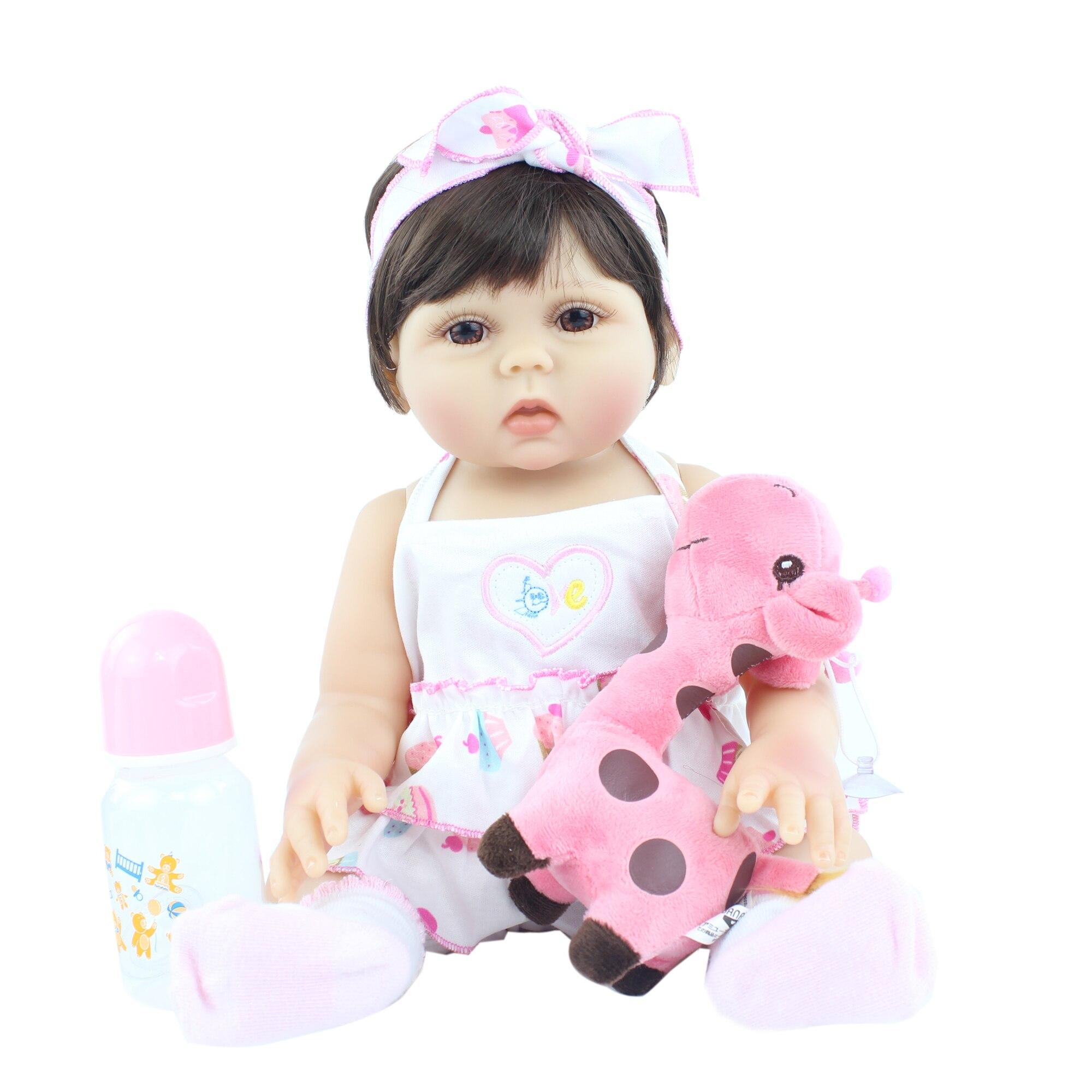 BZDOLL 48 CM Ganzkörper-Silikon-Reborn-Puppe wie echte 19-Zoll-Vinyl-Prinzessinnenbabys Geburtstagsgeschenk Mädchen Baden Spielhaus Spielzeug 48cm, Full Body Silicone