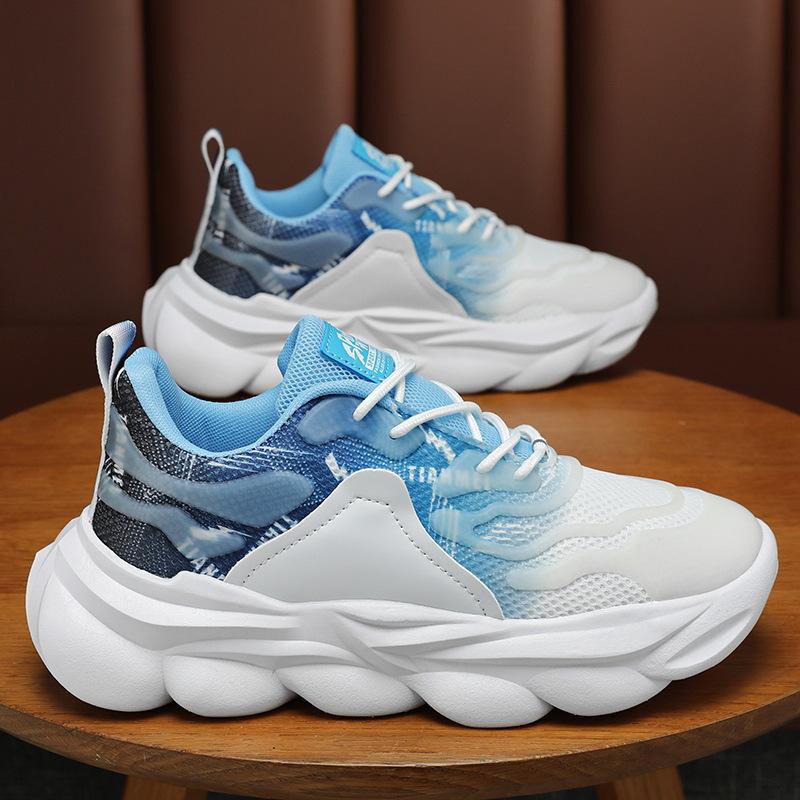 Neuer Stil Herrenschuhe für den Sommer, Atmungsaktive Mesh-Schuhe für Herren, Trendige vielseitige Schuhe mit dicker Sohle, Weiße Schuhe für Sportschuhe, für lässige Dad-Schuhe 44 gray