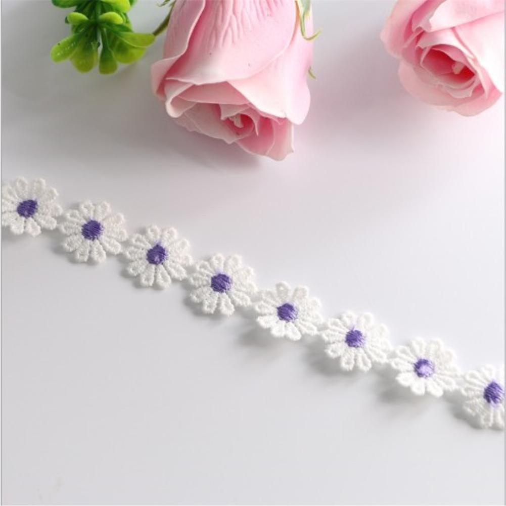 1yards × 25mm Spitzenbesatz Gänseblümchen Heimtextilien Bekleidungszubehör violett
