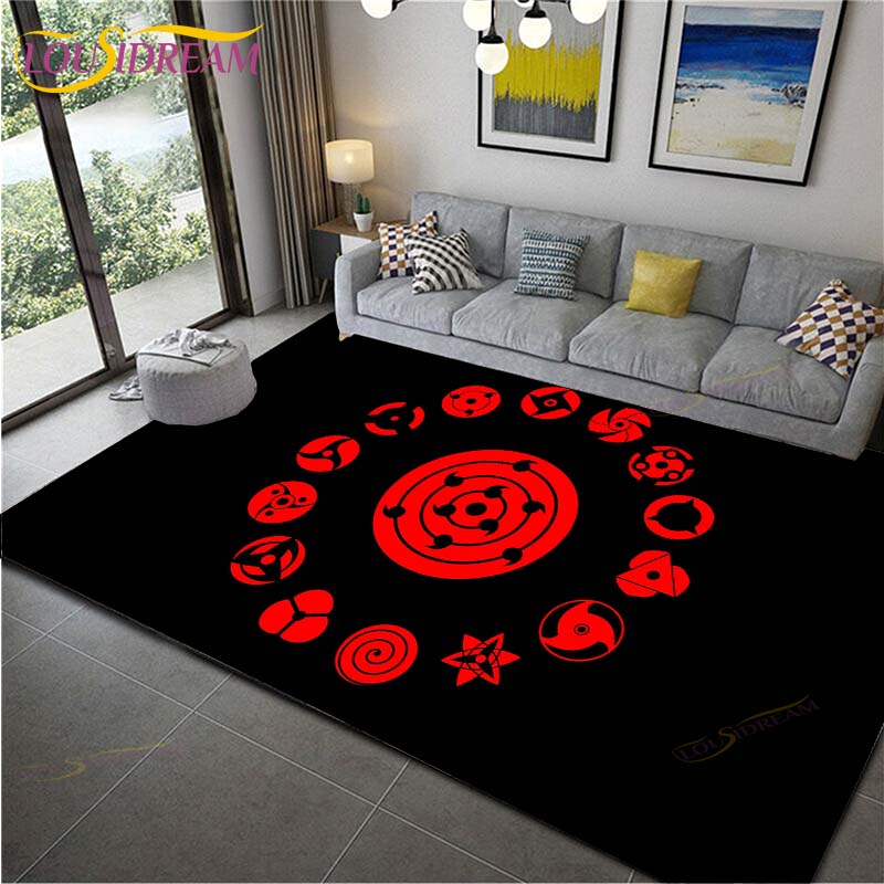 Anime Naruto rutschfeste Teppiche für Wohnzimmer, bequemer Teppich, weiche Bodenmatte, Teppiche für Schlafzimmer, Matte, Teppich für Zuhause, große pelzige Matte 60cm x 90cm