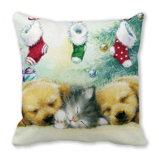 Weihnachtskissenbezug, waschbar, schützende Pfirsichhaut, nützlicher Kissenbezug für Schlafzimmer, Wohnzimmer, Weihnachtsdekoration für Wohnheim F