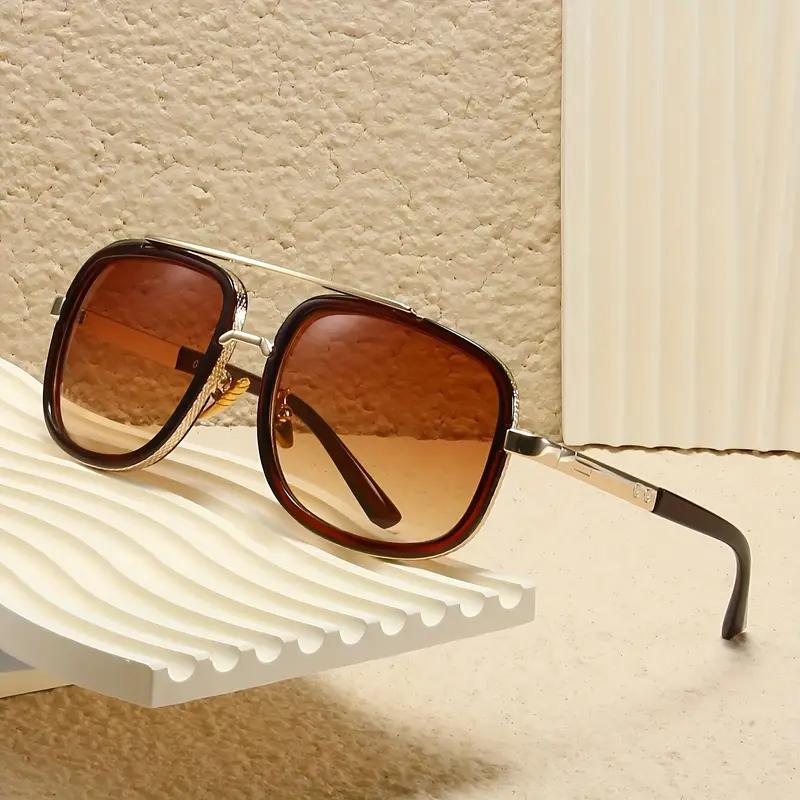Neue Mode Große Rahmen Sonnenbrille Herren Quadratische Metall Sonnenbrille Damen Retro Sonnenbrille Vintage Hohe Qualität Gafas Oculos De Sol other