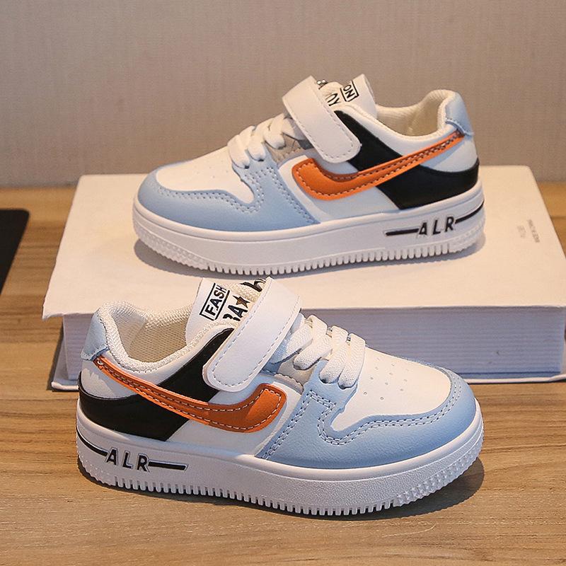Kinder-Sneaker 2025 Frühling und Herbst neue Mädchen atmungsaktive kleine weiße Schuhe Jungenschuhe Schuhe Schuhe und Schuhe für mittlere und große Kinder 36 blau