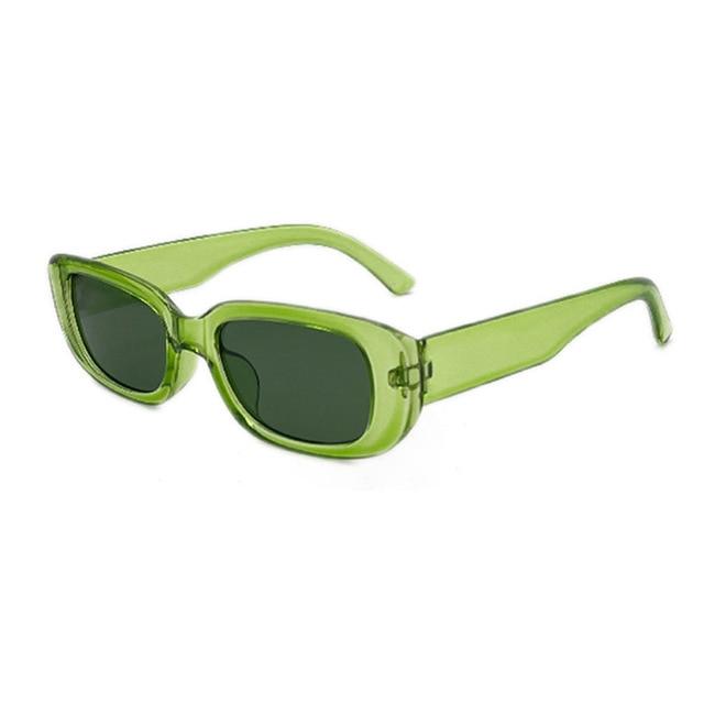 Sonnenbrille Klassische Retro Quadratische Gläser Frauen Vintage Reise Kleine Rechteck Sonnenbrille Weibliche Brillen Anti-Glare grün