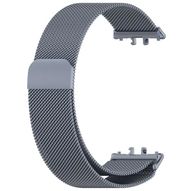 Edelstahlarmband für Samsung Galaxy Fit 3 Armband Milanese Loop Magnetisches Armband Armband Galaxy Fit3 Zubehör For Galaxy Fit 3 dunkelgraue