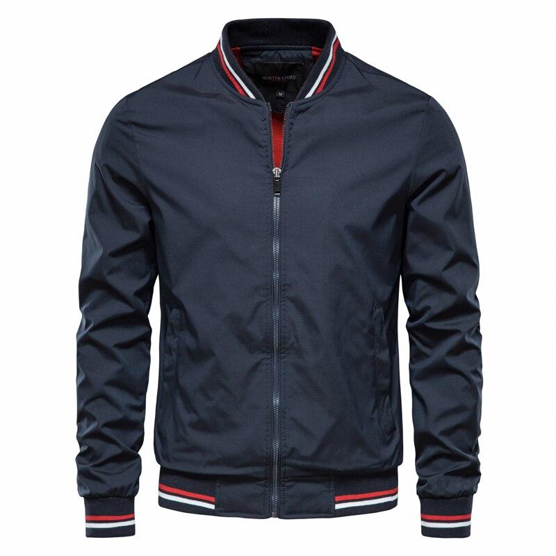 AIOPESON Einfarbig Baseball Jacke Männer Casual Slim Fit Herren Bomber Jacken Neue Herbst Mode Hohe Qualität Jacken Für Männer XL dunkelblau
